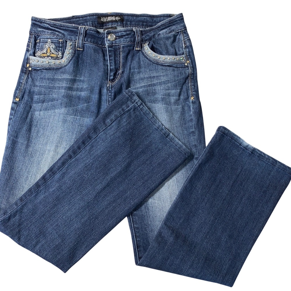 Cello Jeans Embellished Bootcut Denim‎ Womens Size 10 Mid Rise W30 L30  Cowgirl